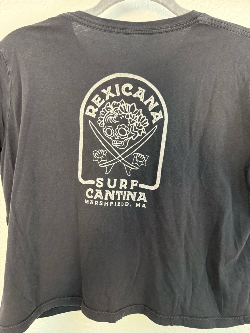 Cisco Brewing Surf Cantina Black Graphic Crop Tee